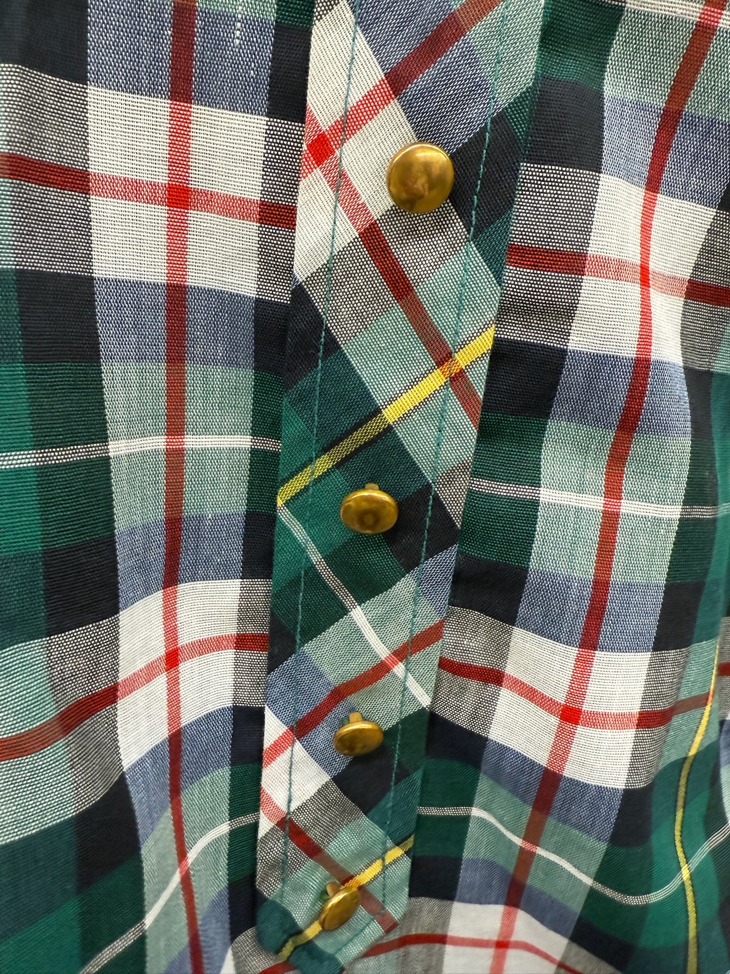 Vintage Green Plaid Skirt & Top Set