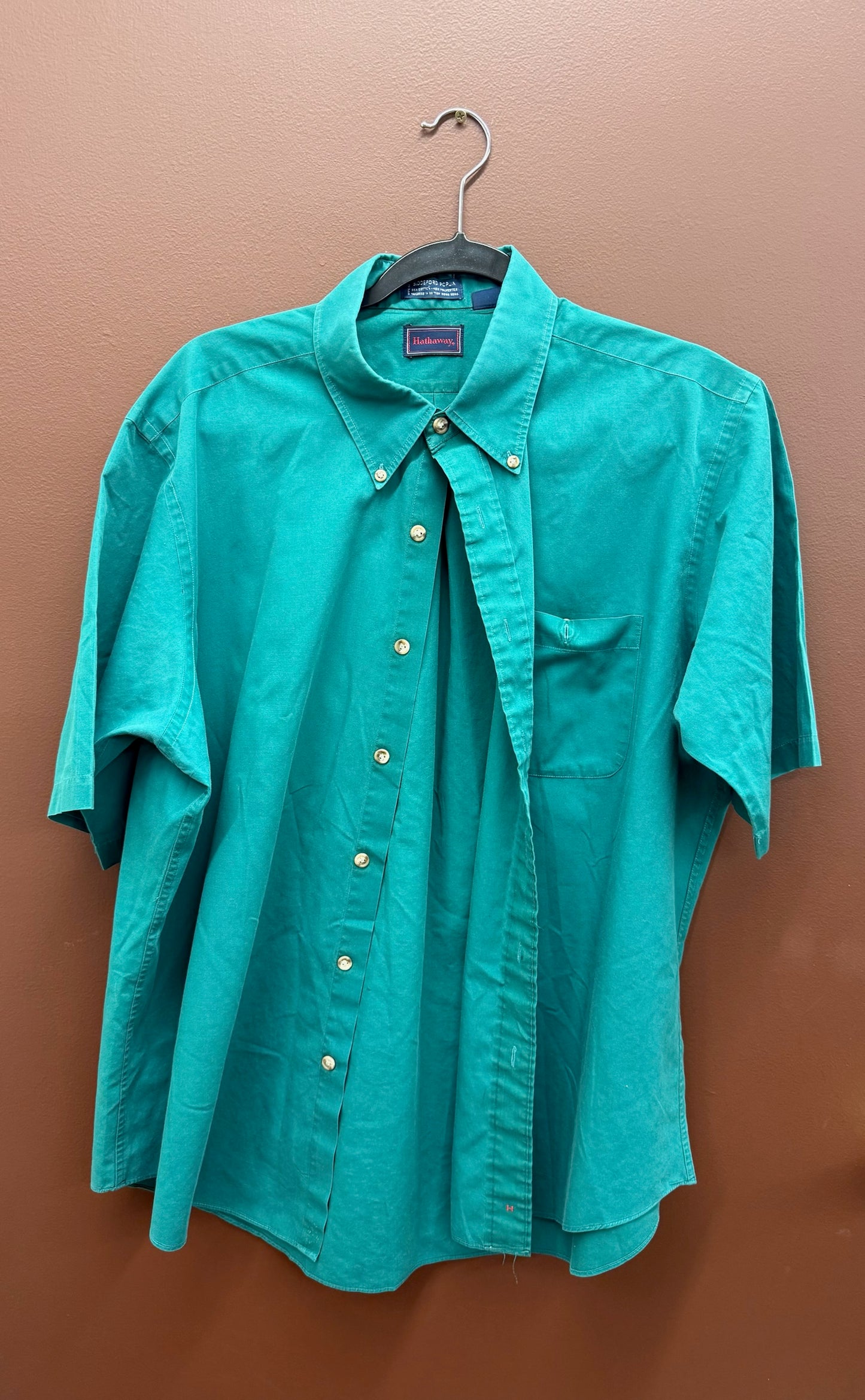 Teal Short Sleeve Button Up