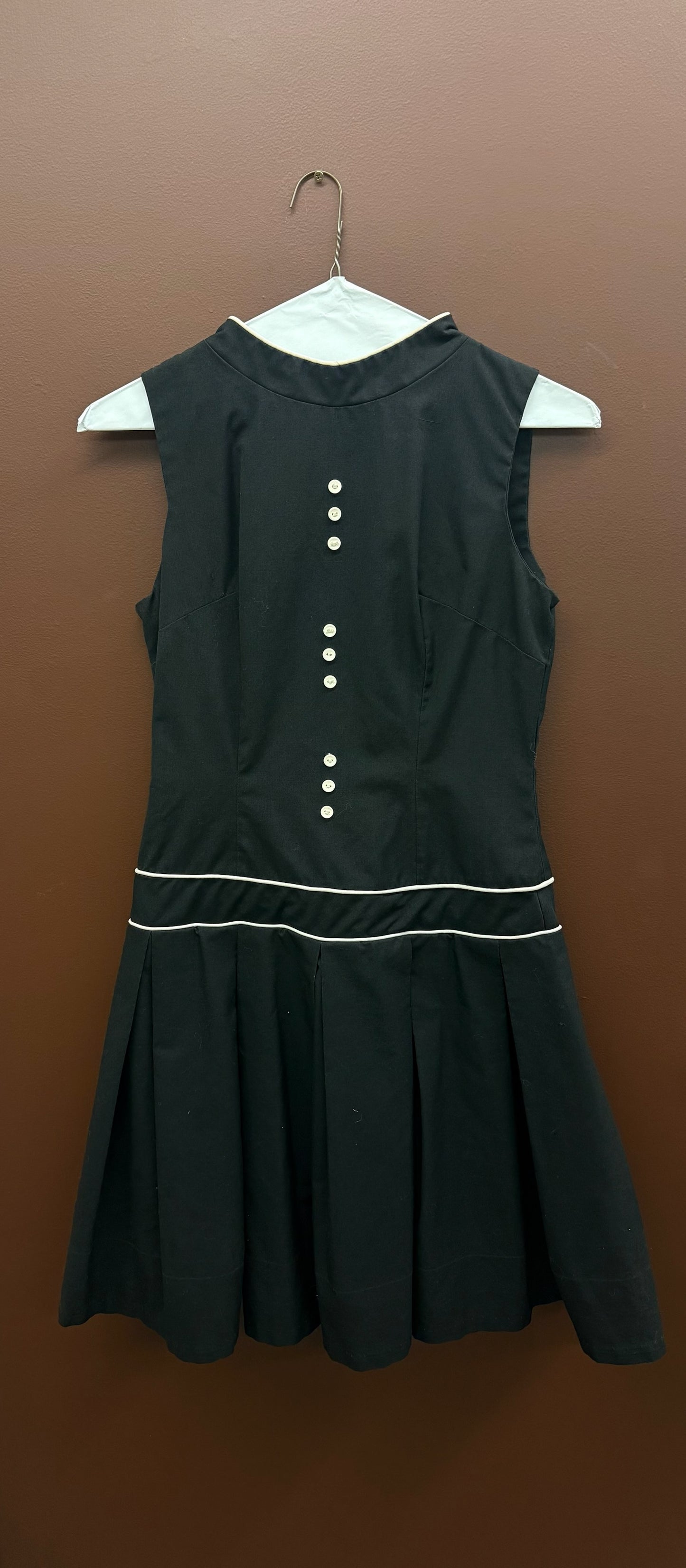 Mod Drop Waist Black Dress