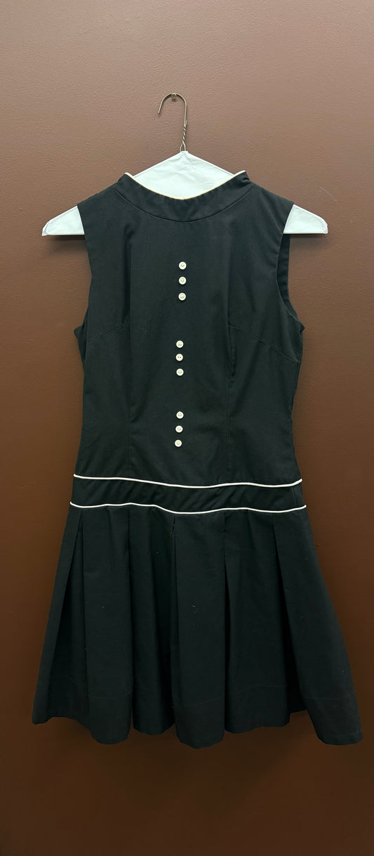 Mod Drop Waist Black Dress