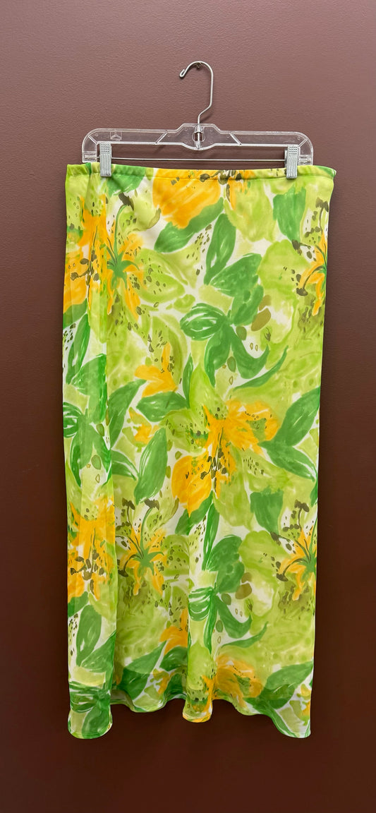 Lime Floral Skirt