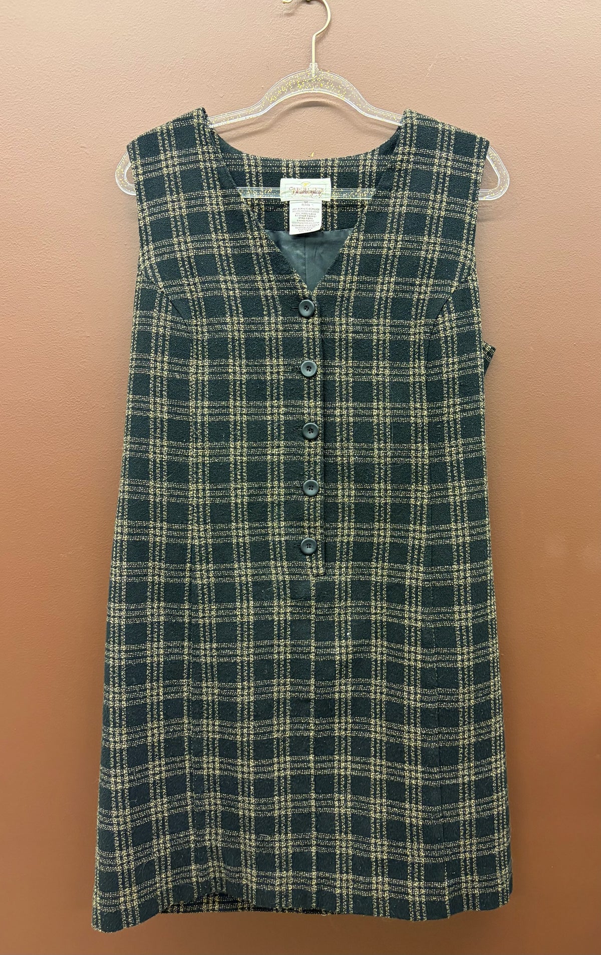 Wool Blend Checkered Dress