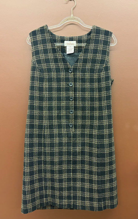 Wool Blend Checkered Dress