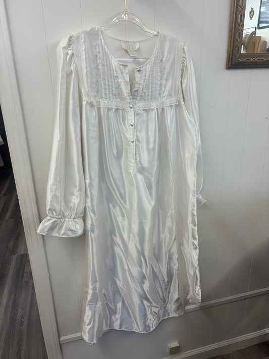 Long Sleeve Satin Nightgown