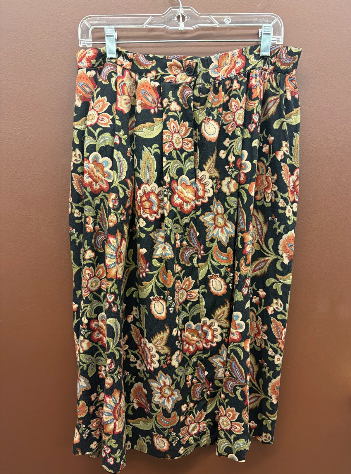 Black Floral Paisley Skirt