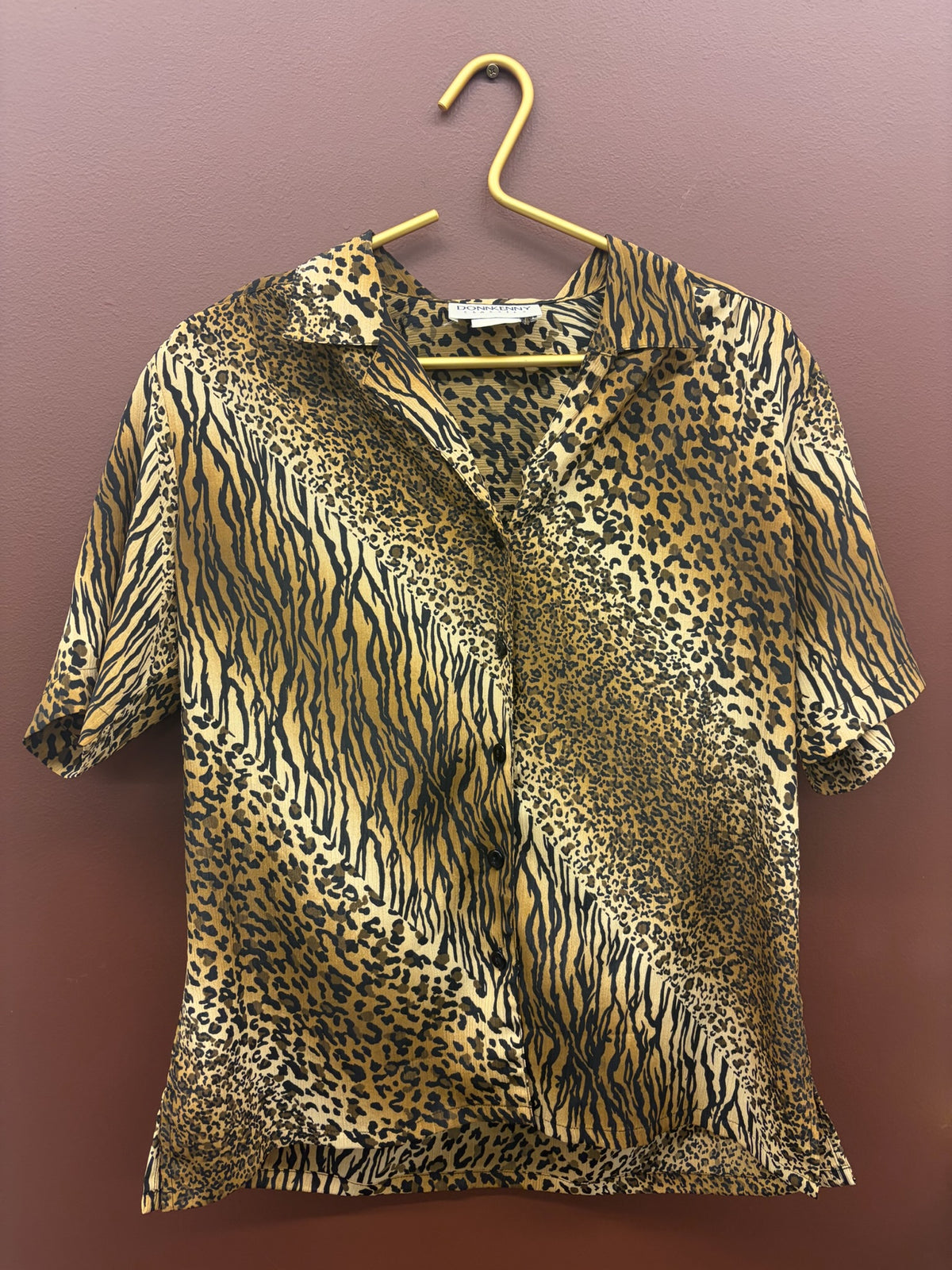 Animal Print Short Sleeve Button Up