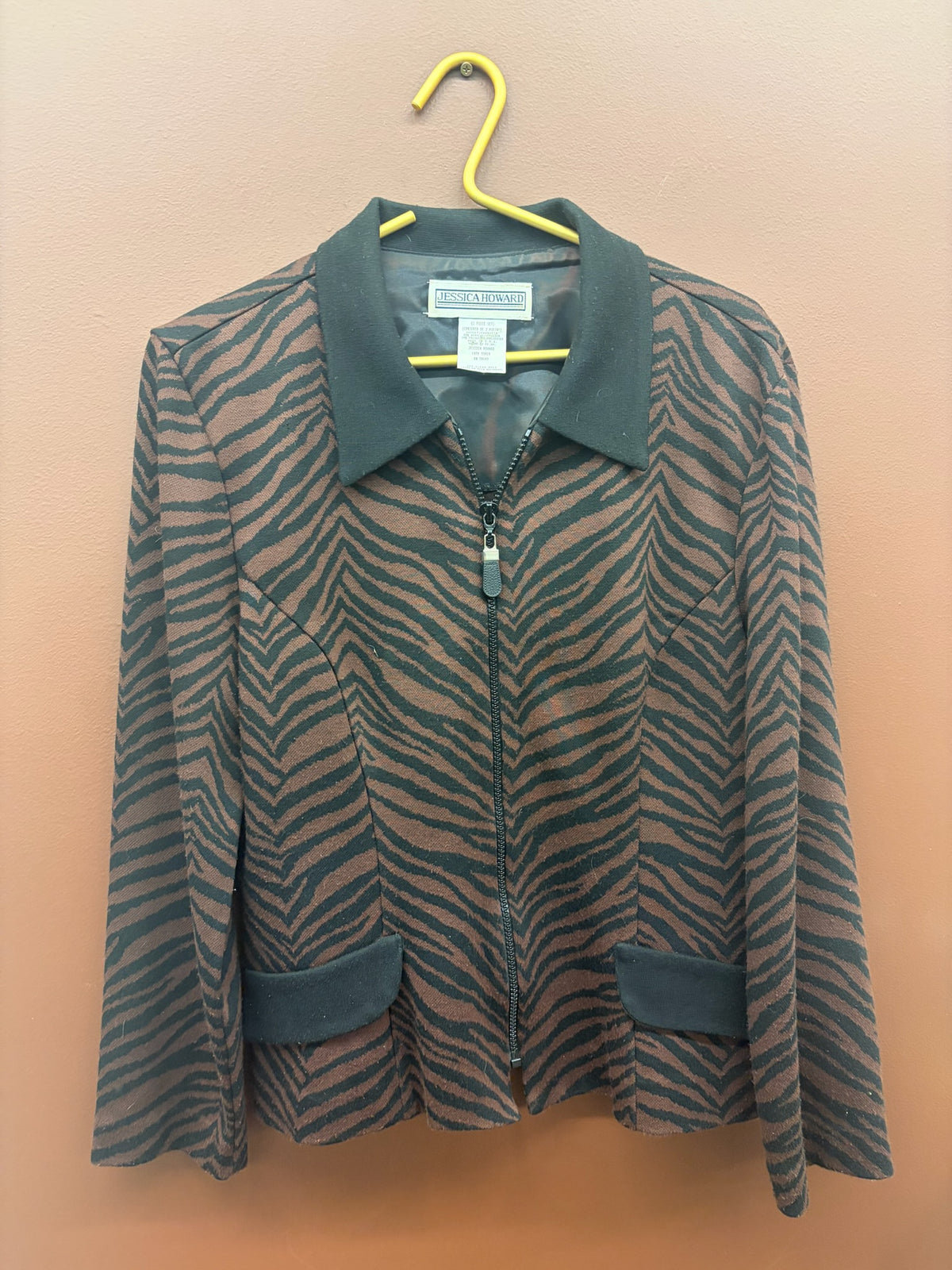 Tiger Print Zip Jacket Top