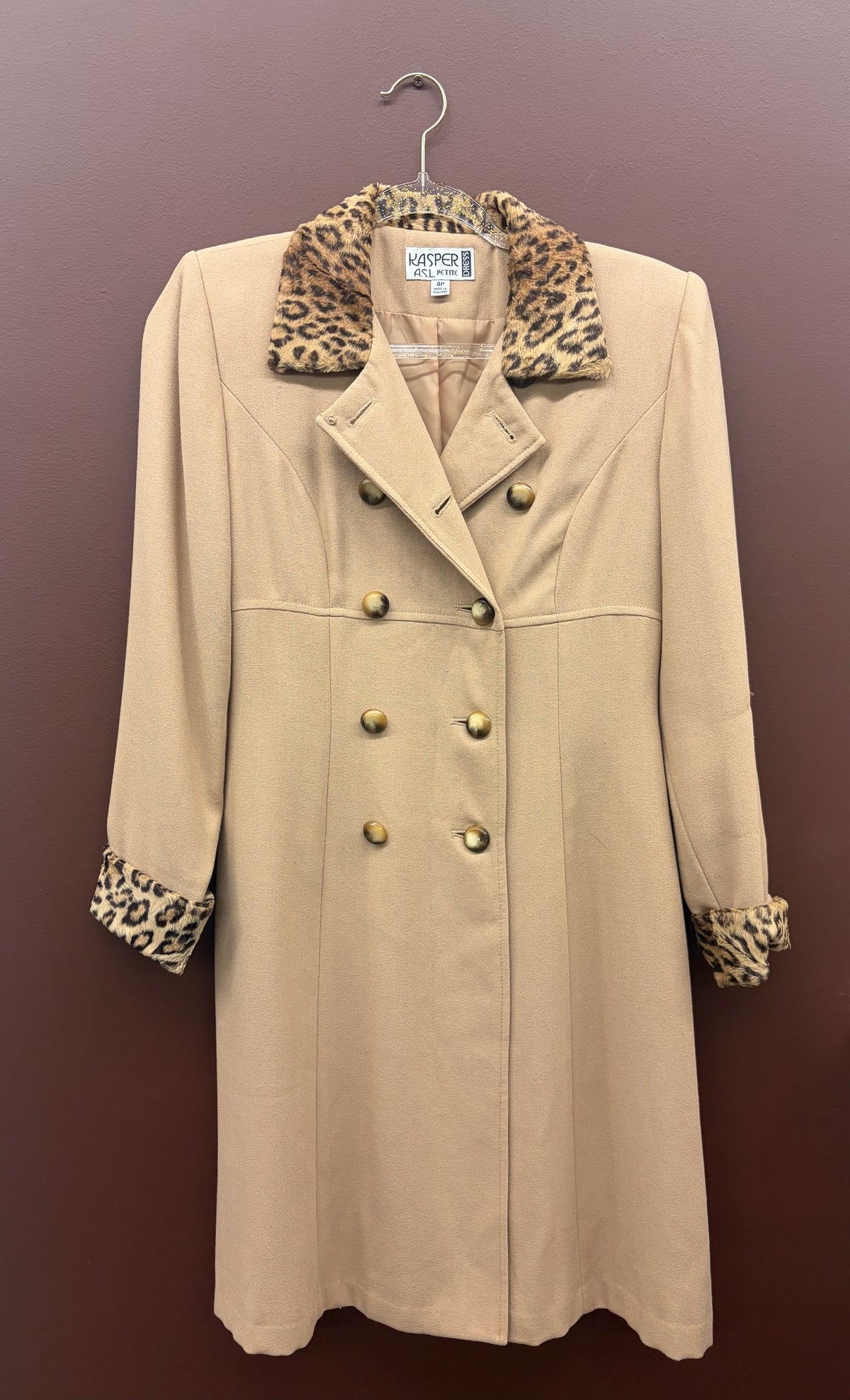 Tan Dress with Faux Fur Collar