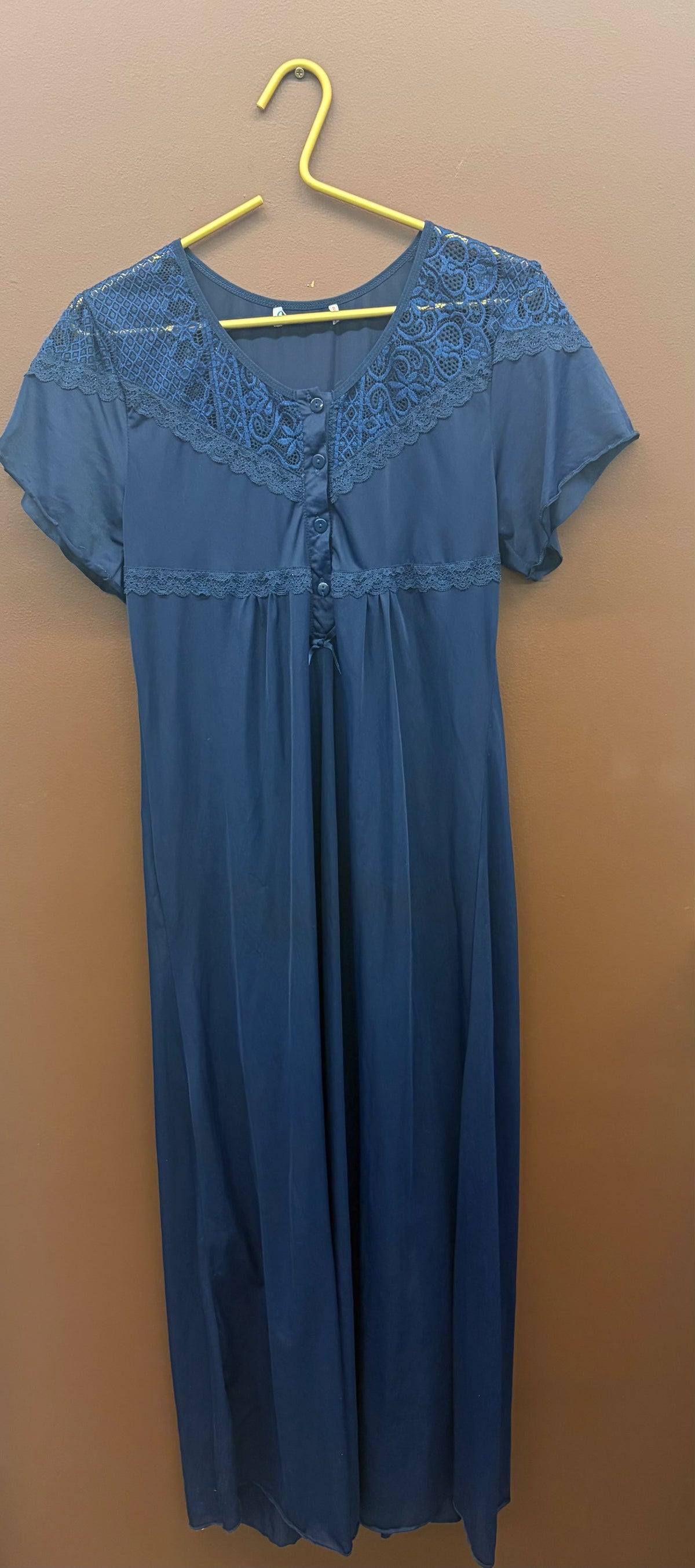 Navy Cap Sleeve Nightgown